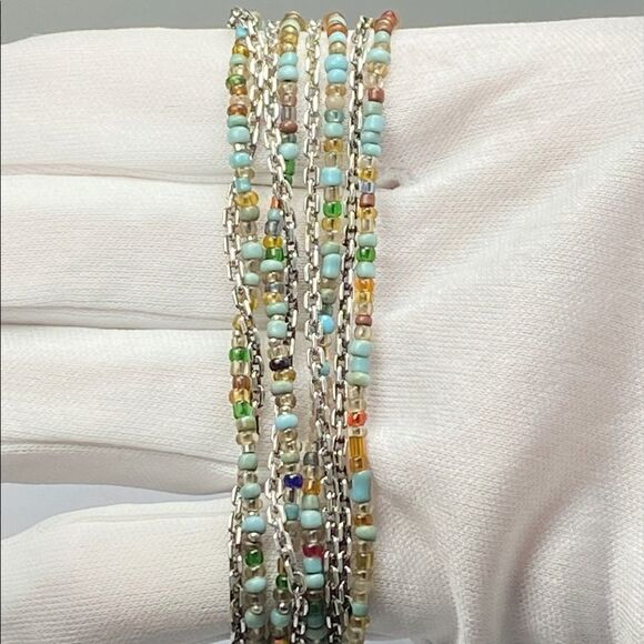 Jan Leslie Sterling Silver & Glass Beads Layered Necklace - Picture 5 of 7